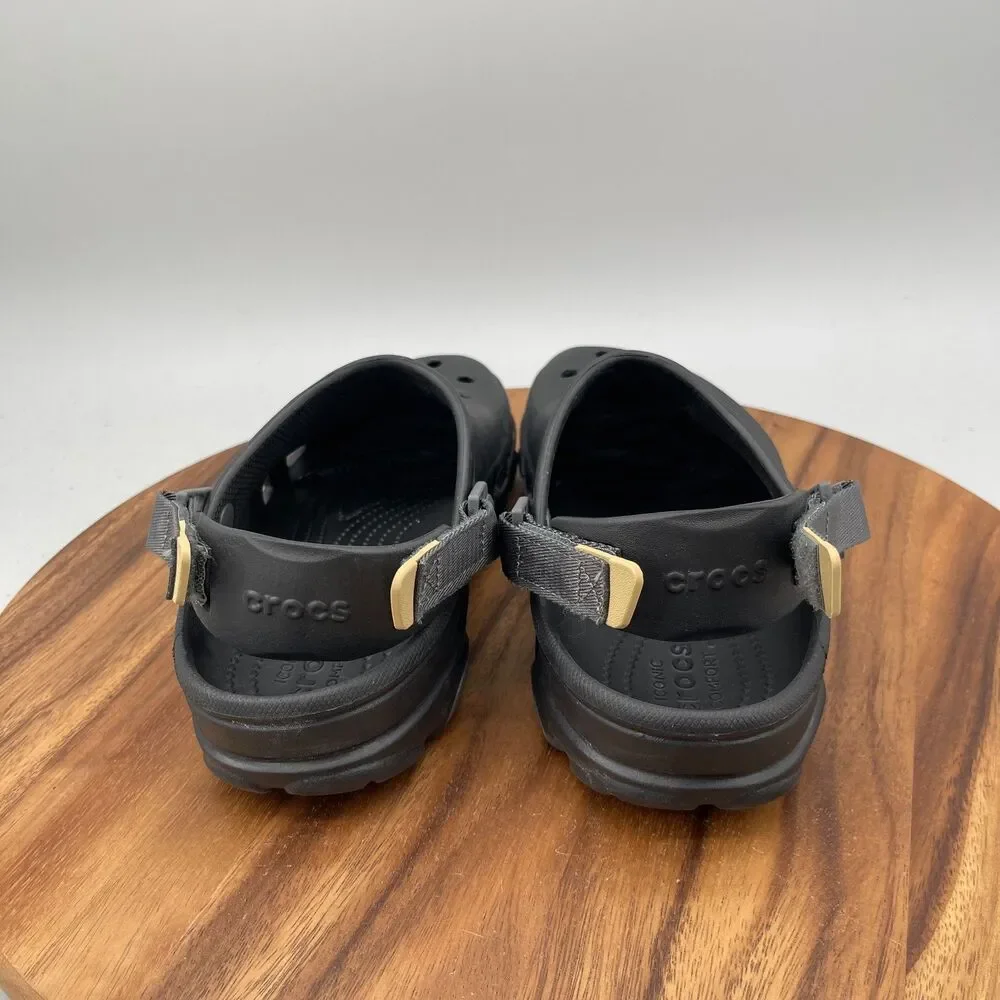 Crocs Classic All Terrain Clogs Mens Size 9 Black Adjustable Strap Casual
